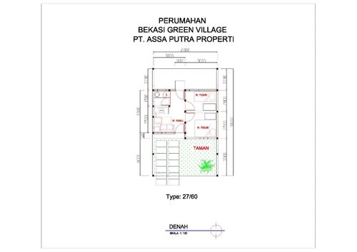 foto denah rumah tipe SUBSIDI  perumahan BEKASI GREEN VILLAGE