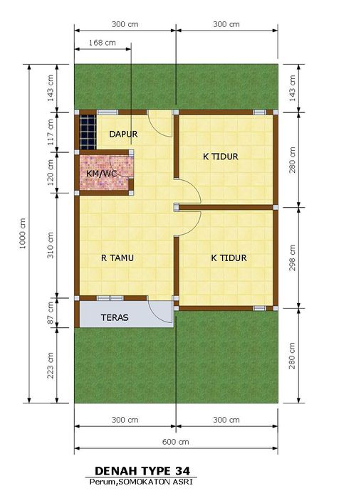 foto denah rumah tipe 30/98 perumahan SOMOKATON ASRI