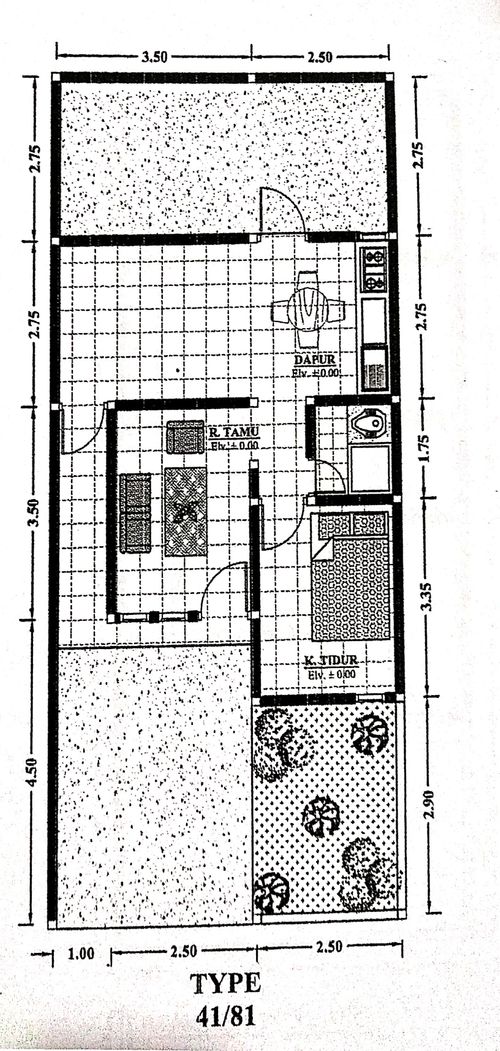 foto denah rumah tipe 41/81 perumahan GRIYA TUGURANTE PERMAI