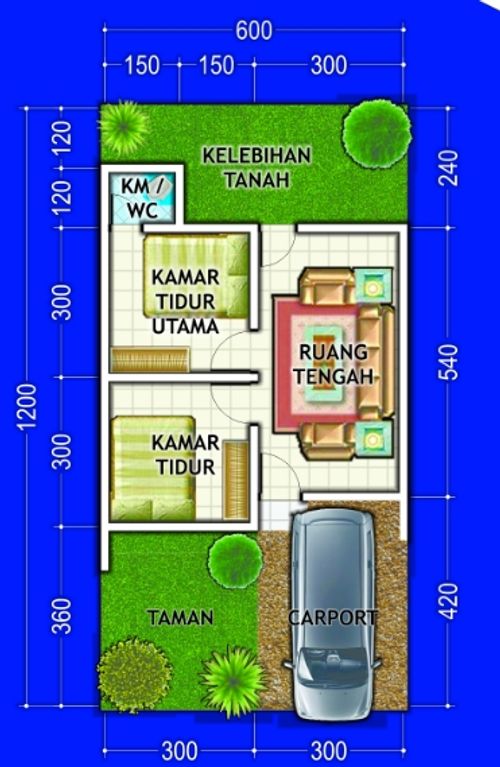 foto denah rumah tipe 36/72 perumahan GRIYA CAHAYA MASANNANG 6