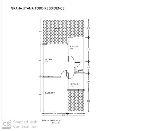 foto denah rumah tipe 36/78 perumahan GRAHA UTAMA TOBO RESIDENCE