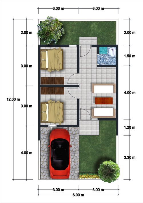 foto denah rumah tipe 36 perumahan REMBANGAN HILL RESIDENCE