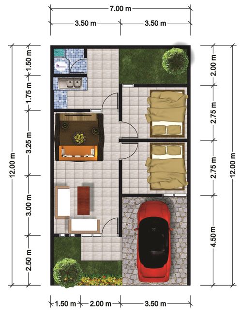 foto denah rumah tipe 50 perumahan REMBANGAN HILL RESIDENCE