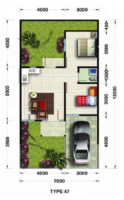 foto denah rumah tipe 47 perumahan Royal City Residence