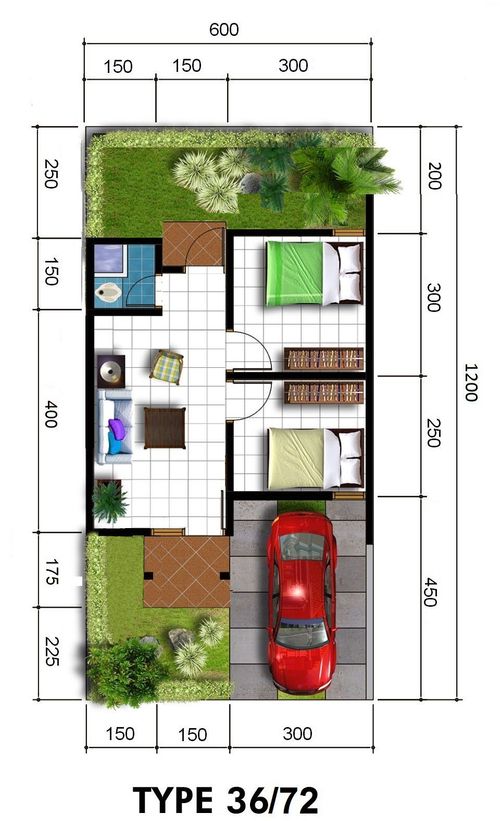 foto denah rumah tipe 36 perumahan Royal City Residence