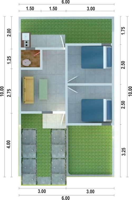 foto denah rumah tipe 30/60 perumahan Mayong Park Residence