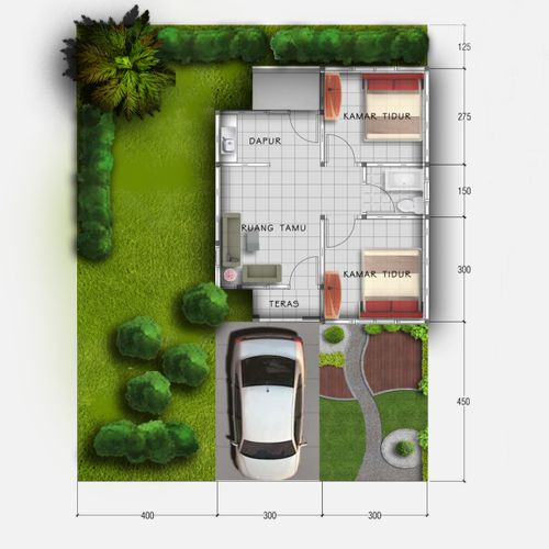 foto denah rumah tipe 36 perumahan SAMUDRA INDAH TIBANG