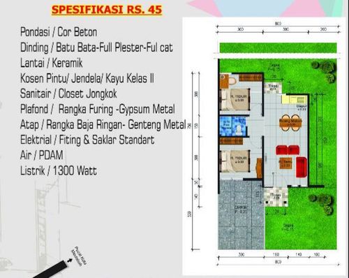 foto denah rumah tipe DIAMOND perumahan pesona alpen meulaboh