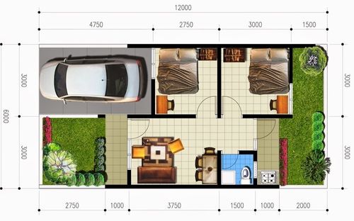 foto denah rumah tipe 36 perumahan Puri indah