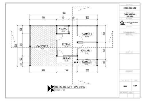 foto denah rumah tipe 30/60 perumahan PONDOK INDAH KOTA