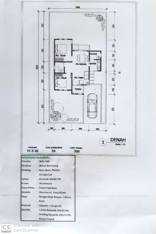 foto denah rumah tipe ANGGREK  perumahan PURI CITRA INDAH
