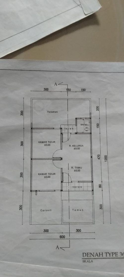 foto denah rumah tipe 36/72 perumahan GRAHA AQILA KEPONGPONGAN