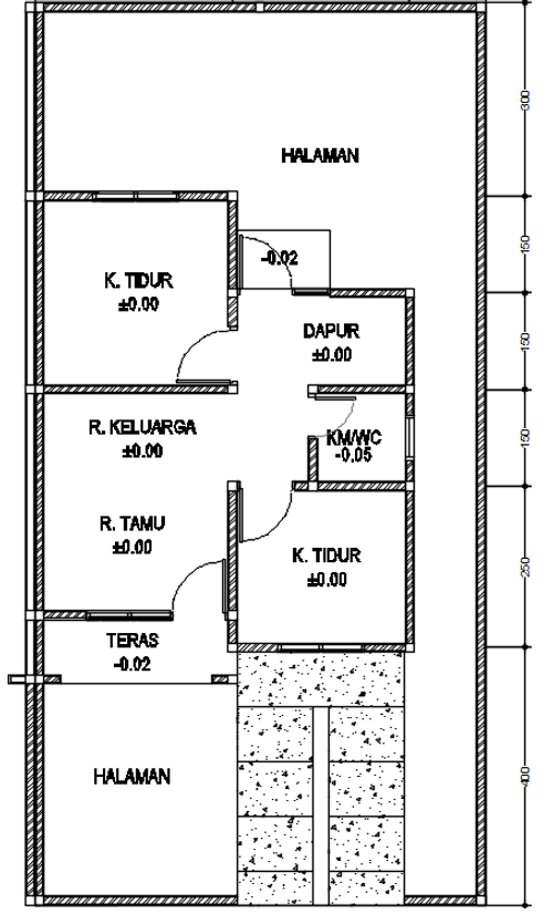 foto denah rumah tipe RS. 36 /105 perumahan Bumi Bajeng Permai Takalar