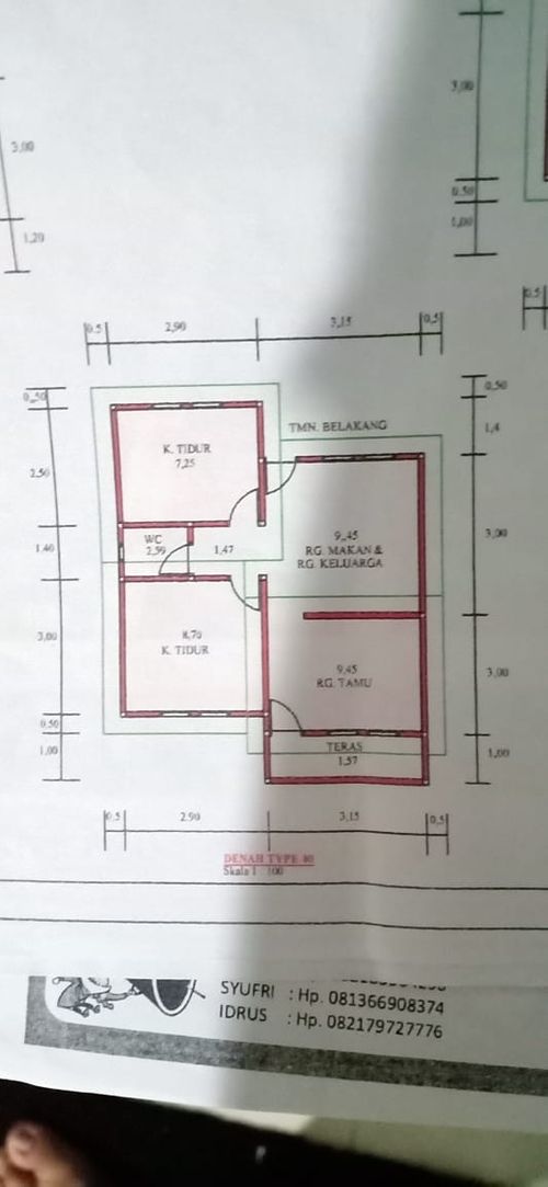 foto denah rumah tipe 60 perumahan GMC 4