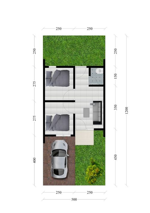 foto denah rumah tipe 30 perumahan VILLA BOUGENVILLE INDAH