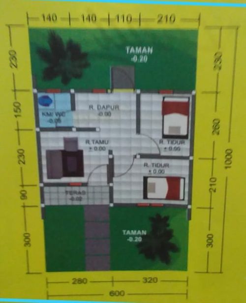 foto denah rumah tipe 27 perumahan KANAYA LAND 6