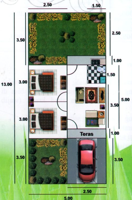 foto denah rumah tipe T 30/65 perumahan GRIYA MUTIARA CIMURAH