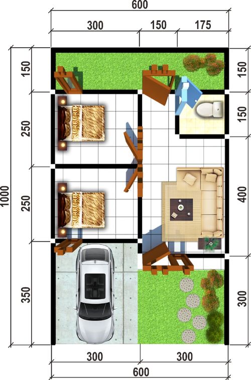 foto denah rumah tipe 32/60 perumahan MUSTIKA PRISMA LAND
