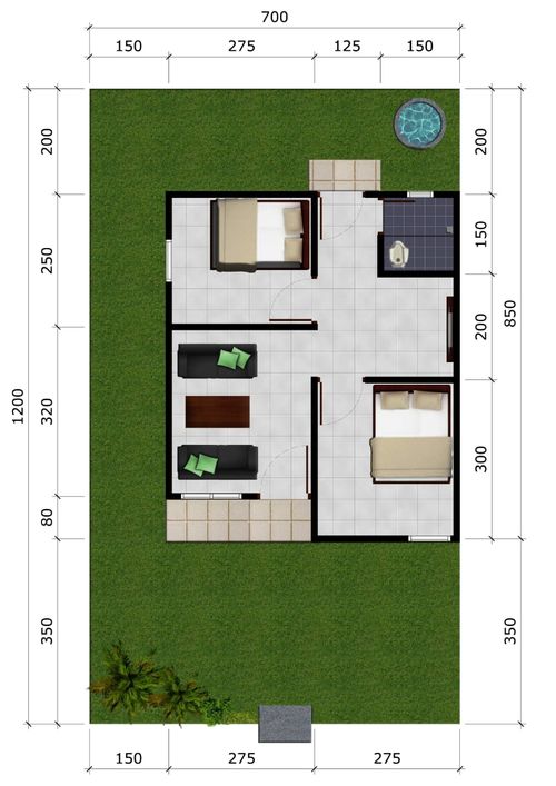 foto denah rumah tipe 36 perumahan Perumahan Karya Mandiri 3