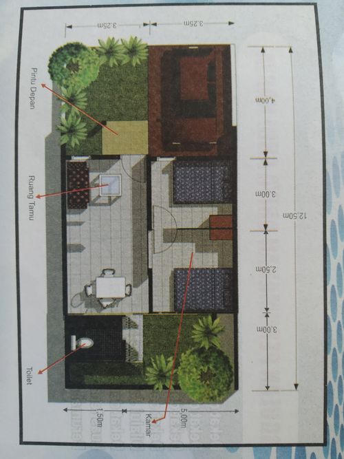 foto denah rumah tipe 30/90 perumahan Griya Patra Laksana