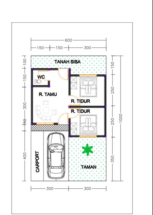 foto denah rumah tipe 30/60 perumahan Tanjungkerta Residence