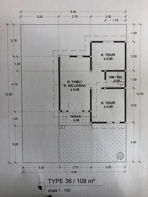 foto denah rumah tipe 36 perumahan VILLA PERMATA BENING