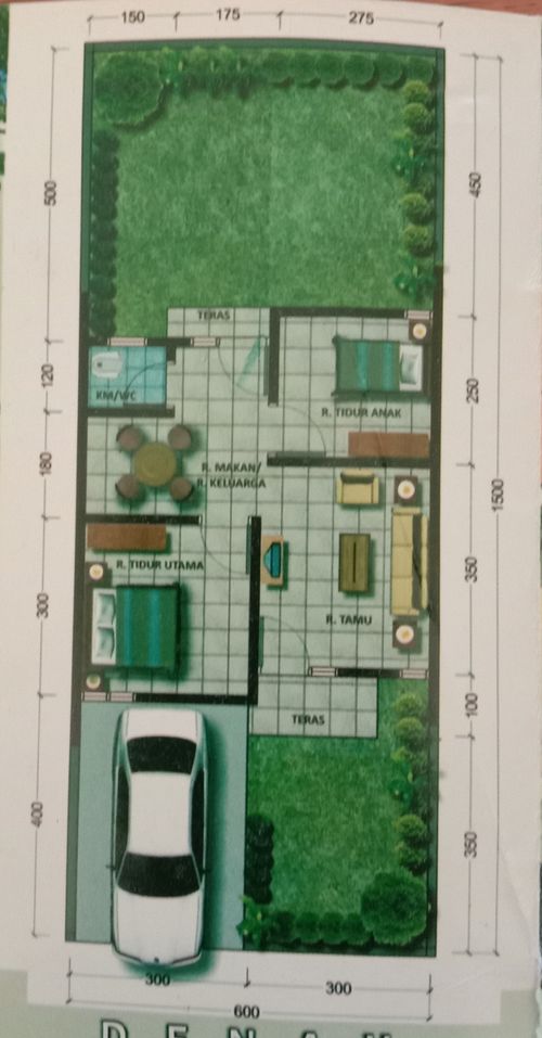 foto denah rumah tipe 36/90 perumahan bantaeng metro residence