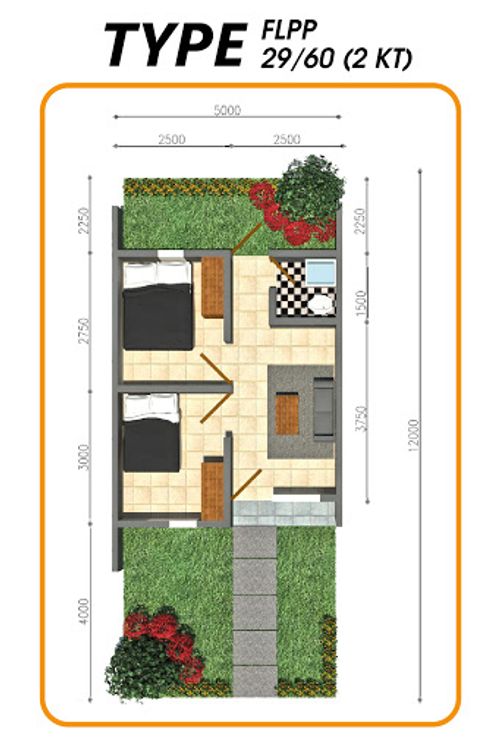 foto denah rumah tipe Samara perumahan GRAND SAMARA RESIDENCE