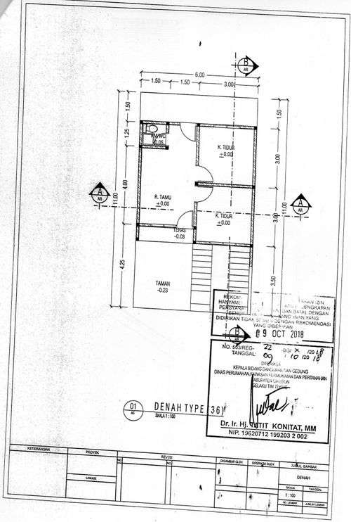foto denah rumah tipe 36 perumahan Bukit Nunggul Residence