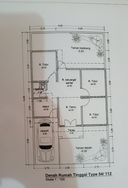foto denah rumah tipe 54/112 perumahan SAFIRA REGENCY SAMPANG