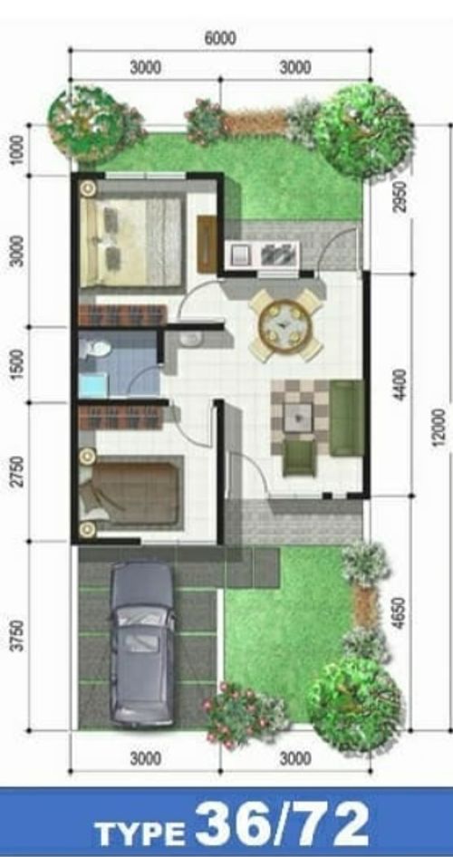 foto denah rumah tipe Subsidi perumahan Bukit panaikang residence