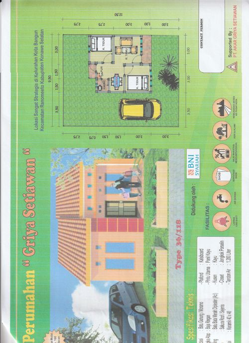 foto denah rumah tipe 36 perumahan GRIYA SETIAWAN 