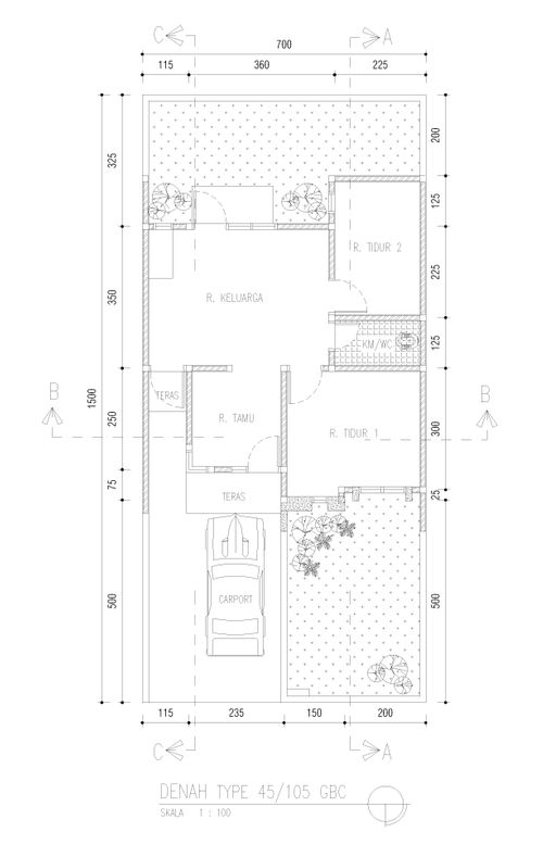 foto denah rumah tipe T. 45/105 perumahan Bukit Ciperna