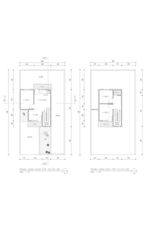 foto denah rumah tipe T. 55/120 perumahan Bukit Ciperna