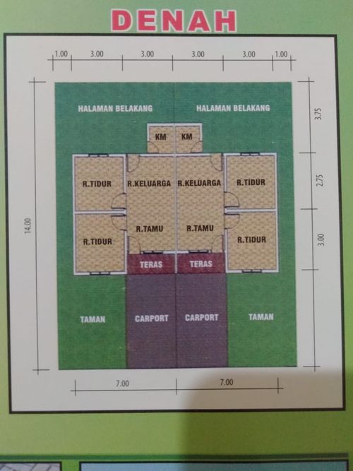 foto denah rumah tipe 36/98 perumahan BANGUN SARI LESTARI