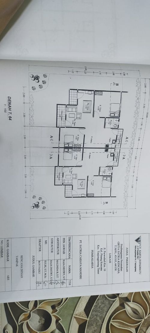 foto denah rumah tipe 64 perumahan GRIYA SATRIA KENCANA