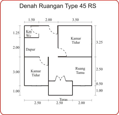 foto denah rumah tipe 45 perumahan Pondok Rumbia Mas 2