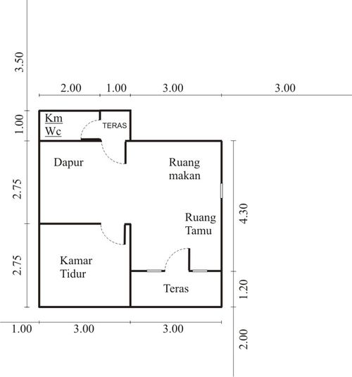 foto denah rumah tipe 36 perumahan Pondok Rumbia Mas 2