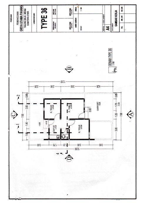 foto denah rumah tipe 36 perumahan GRIYA UTAMA PAHANG