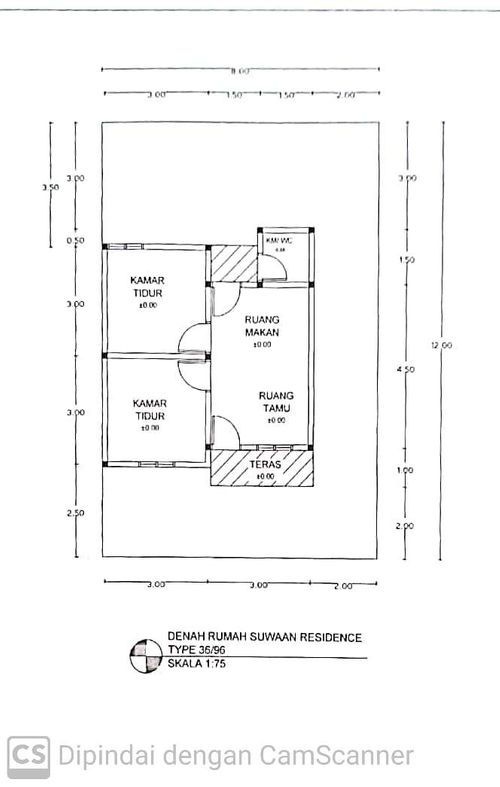 foto denah rumah tipe 36/96 M2 perumahan Suwaan Residence