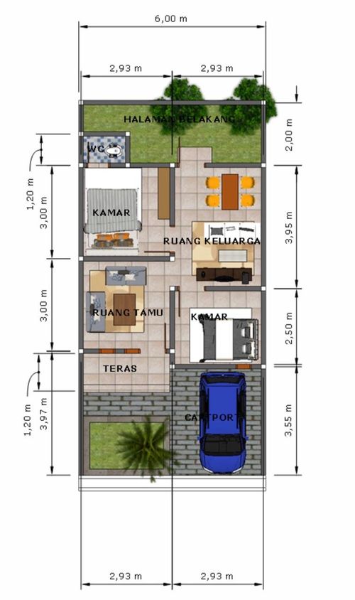 foto denah rumah tipe Teratai perumahan REZKY GRAHA 2