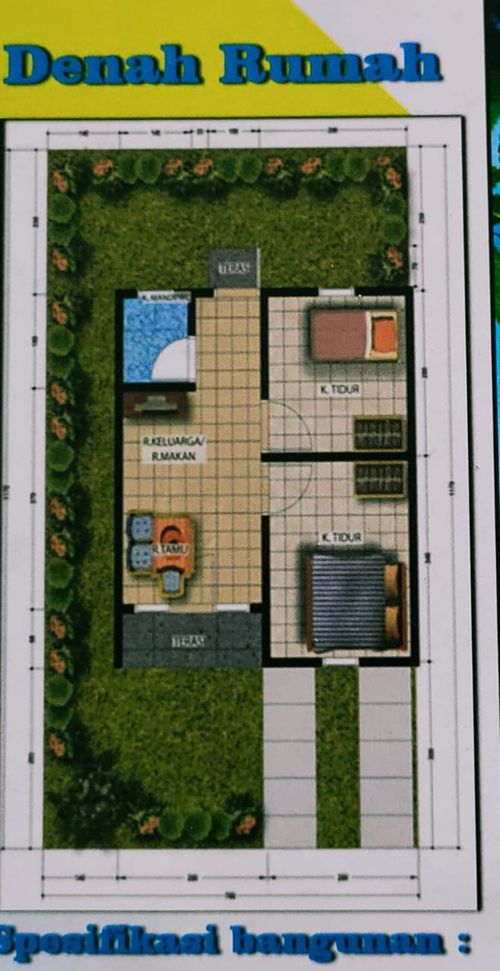 foto denah rumah tipe RSt.36/150 perumahan PERUMAHAN BUMI KAWATUNA KENCANA