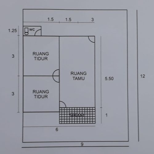 foto denah rumah tipe 36/120 m2 perumahan Kolongan Residence