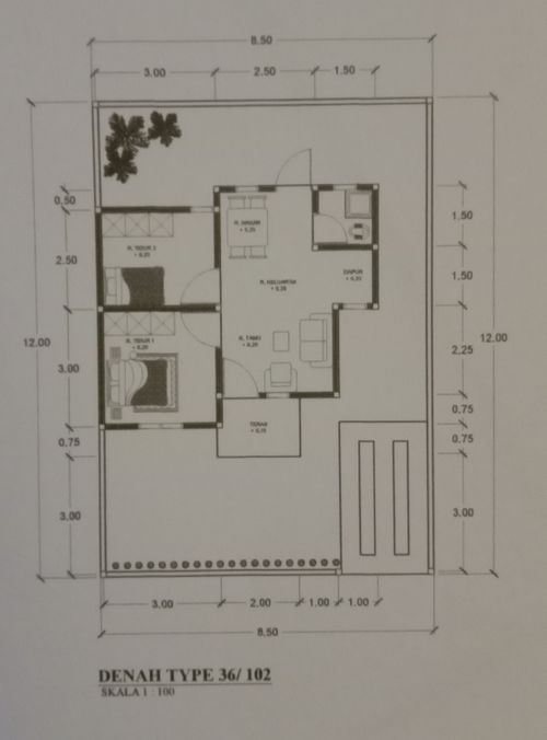 foto denah rumah tipe T 36 perumahan Griya Indah Persada