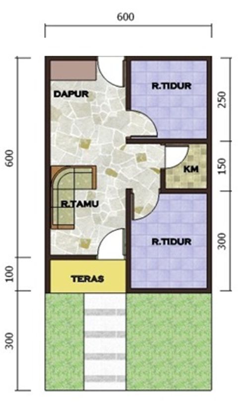 foto denah rumah tipe 36/60 perumahan PONDOK PANDAWA INDAH