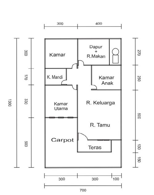 foto denah rumah tipe 60/90 perumahan PONDOK PANDAWA INDAH