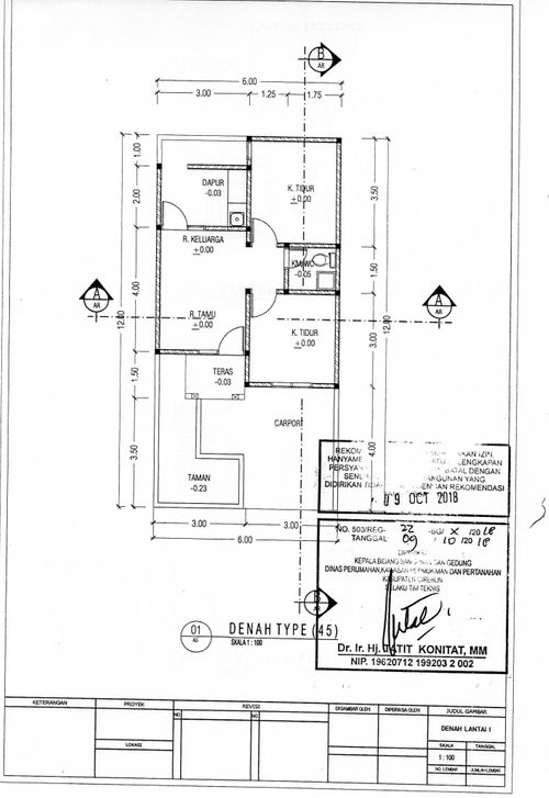 foto denah rumah tipe 45/66 perumahan Bukit Nunggul Residence