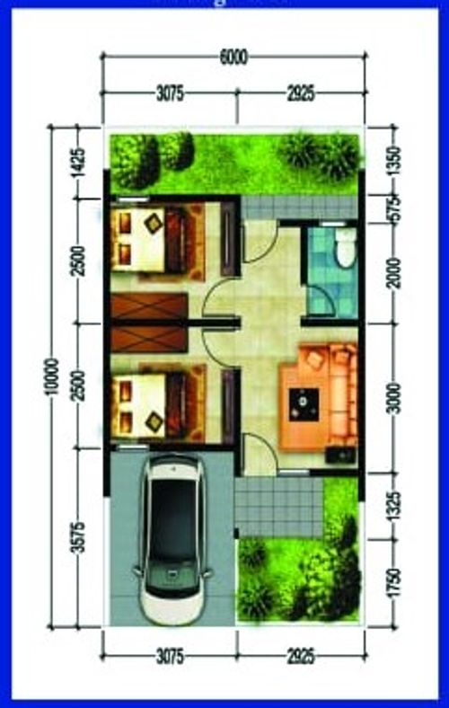 foto denah rumah tipe Chrysant perumahan ATHAYA VILLE