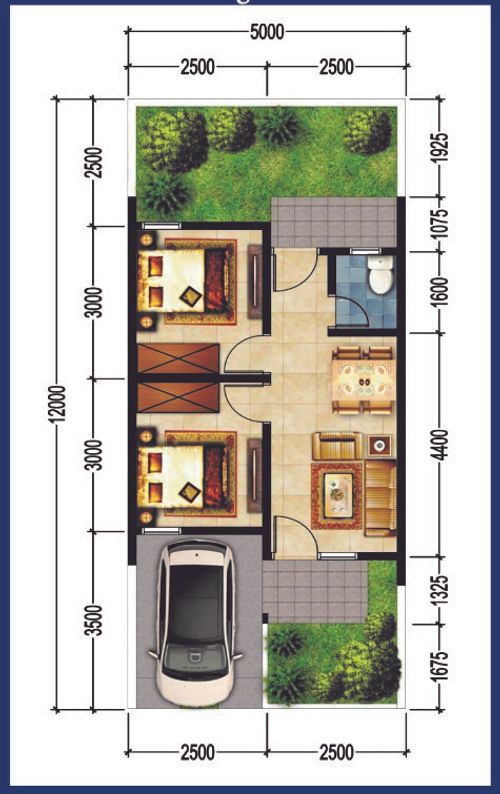 foto denah rumah tipe Jasmine perumahan ATHAYA VILLE