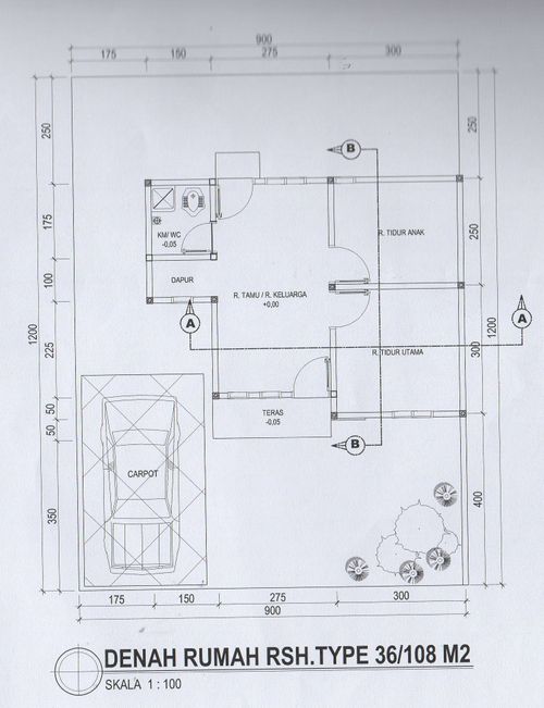 foto denah rumah tipe 36 perumahan Graha Mutiara Mandiri Tahap III 